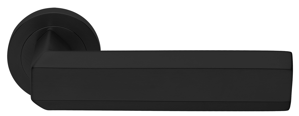 Ручка дверная HARMONY R2 NERO раздельная на круглой розетке, цвет - черный фото купить Ижевск