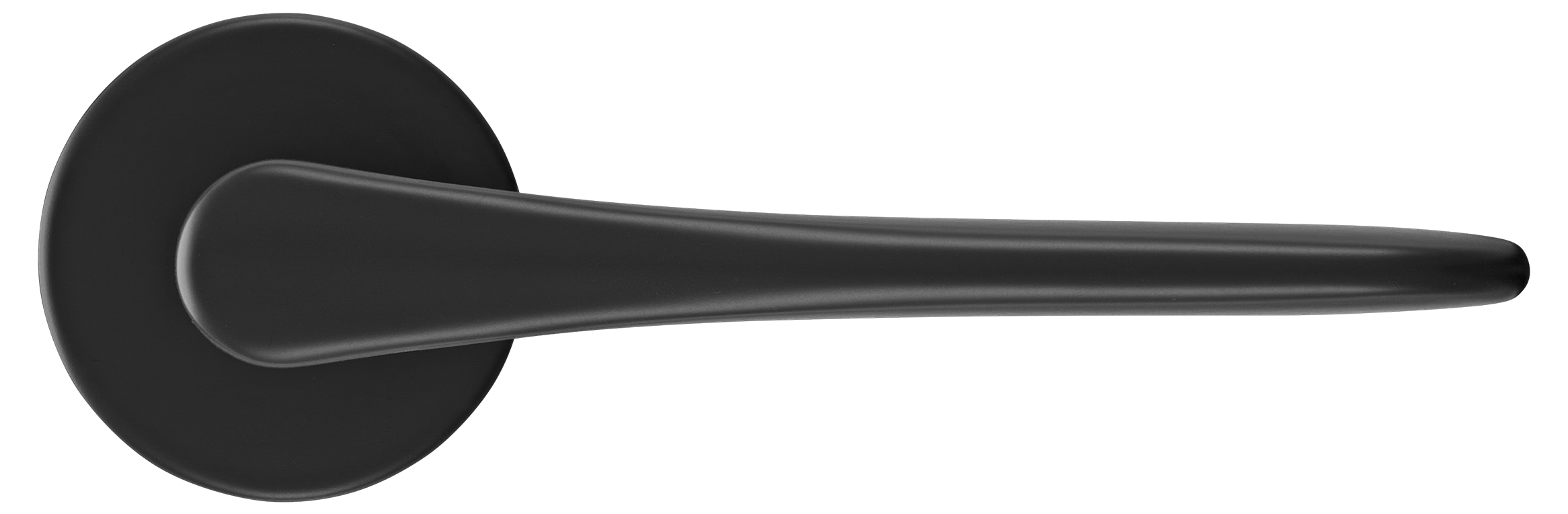 Ручка дверная AULA R5 NERO-ST на круглой розетке 7мм, цвет -  черный soft-touch фото купить в Ижевске