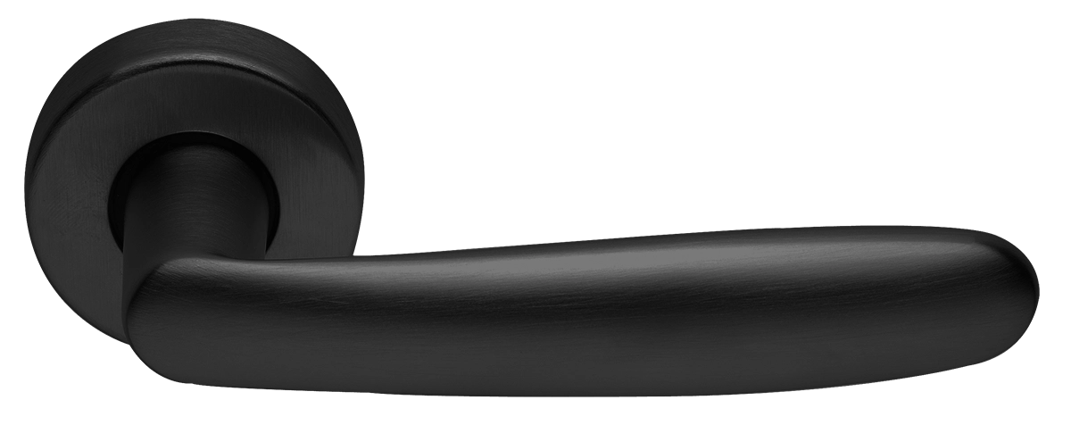 Ручка дверная IMOLA R2 NERO раздельная на круглой розетке, цвет - черный фото купить Ижевск