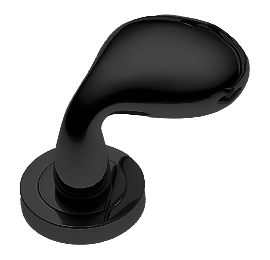 Ручка дверная SIENA-2 R2 NERO раздельная на круглой розетке, цвет - черный фото купить Ижевск