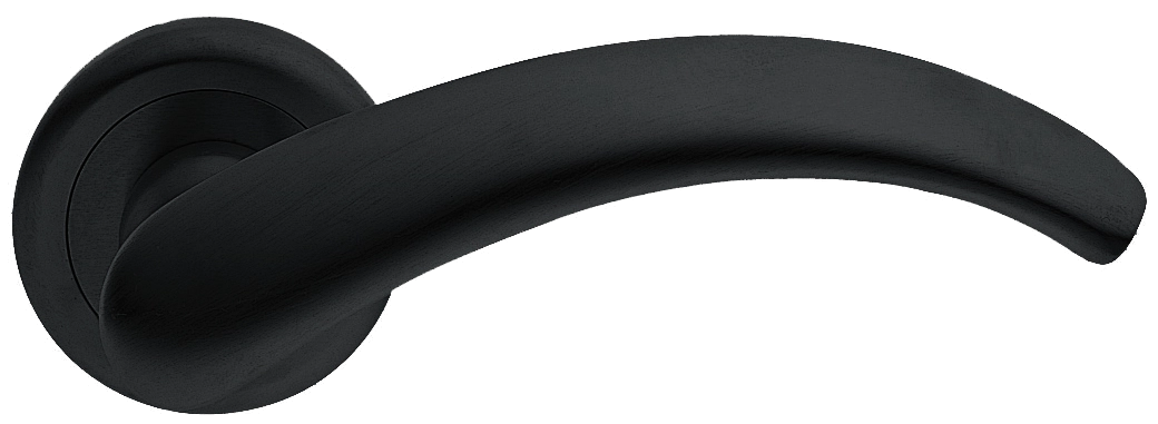 Ручка дверная ARCH R4 NERO раздельная на круглой розетке, цвет - черный фото купить Ижевск