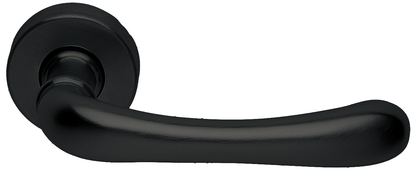 Ручка дверная RING R3-E NERO раздельная на круглой розетке, цвет - черный фото купить Ижевск