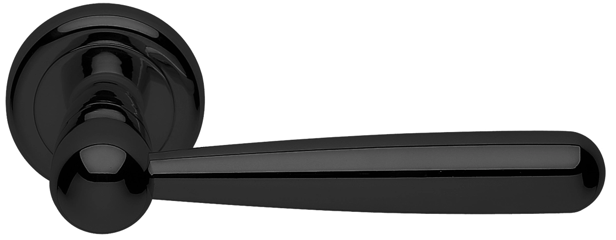 Ручка дверная PINOKKIO R4 NERO раздельная на круглой розетке, цвет - черный фото купить Ижевск