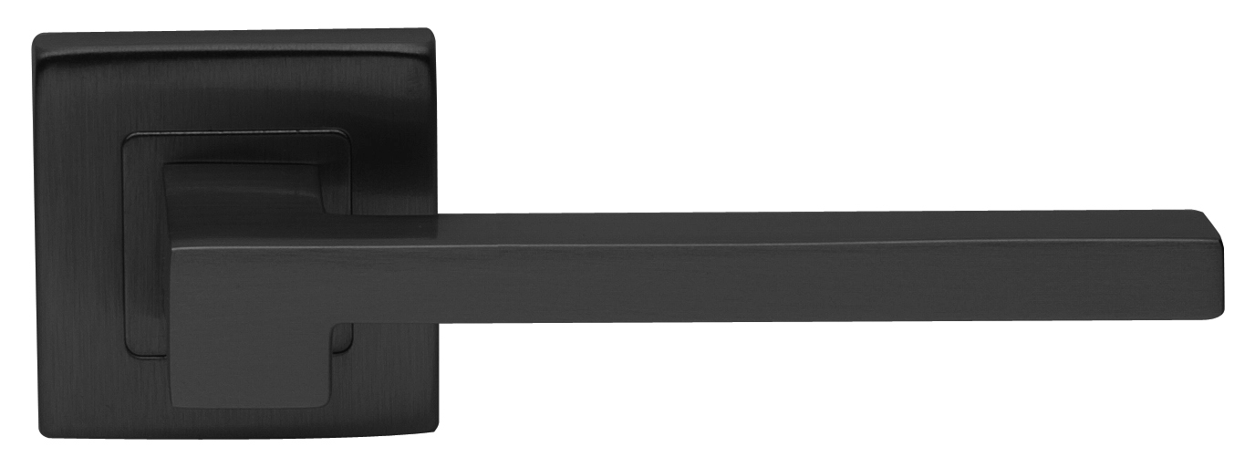 Ручка дверная STONE S3 NERO раздельная на квадратной розетке, цвет черный, латунь фото купить в Ижевске