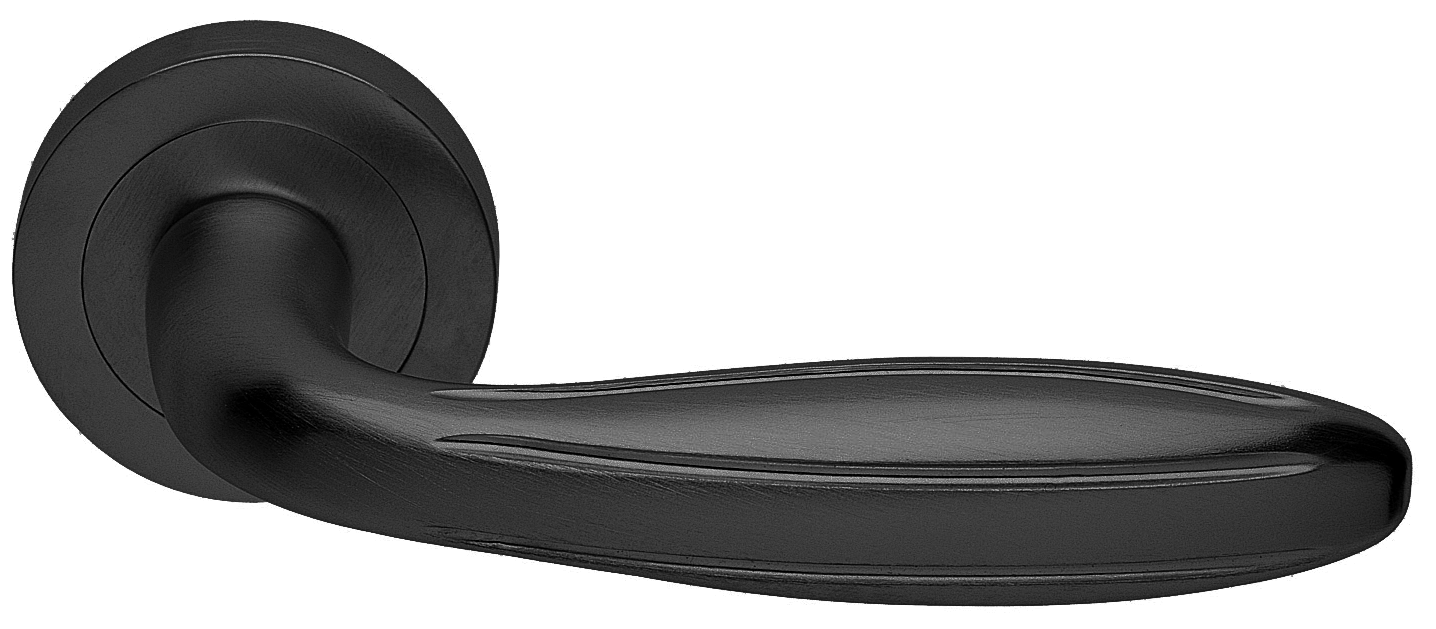 Ручка дверная BUD R2 NERO раздельная на круглой розетке, цвет - черный фото купить в Ижевске