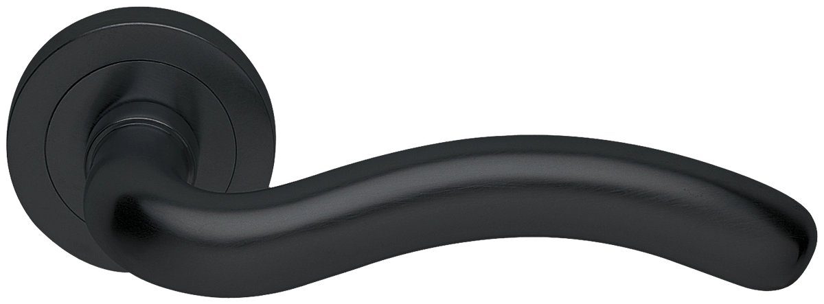 Ручка дверная SNAKE R2 NERO раздельная на круглой розетке, цвет - черный фото купить в Ижевске