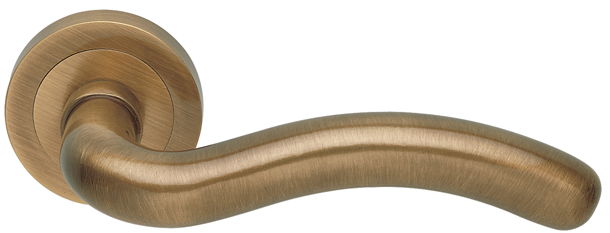 Ручка дверная SNAKE R2 BGO раздельная на круглой розетке, цвет - матовая бронза фото купить в Ижевске