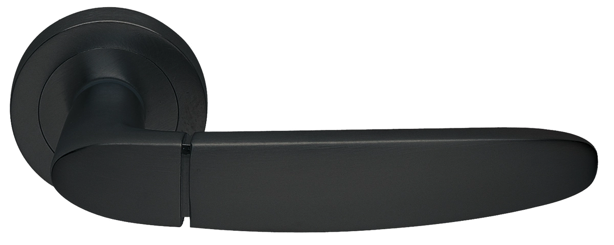 Ручка дверная SAIL R2 NERO раздельная на круглой розетке, цвет черный, латунь фото купить в Ижевске