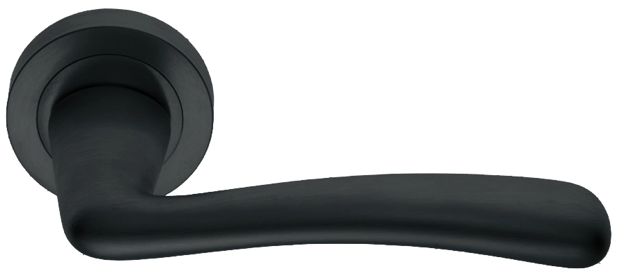 Ручка дверная COCKATOO R2 NERO раздельная на круглой розетке, цвет - черный фото купить в Ижевске