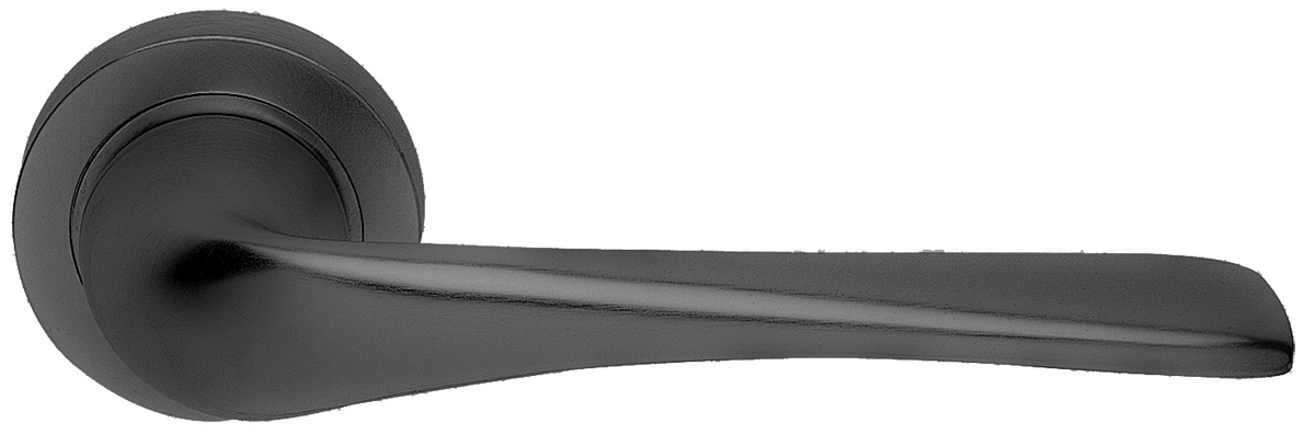 Ручка дверная LE MANS R2 NERO раздельная на круглой розетке, цвет - черный фото купить в Ижевске