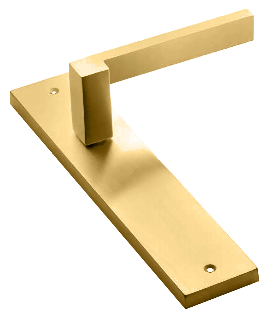 Ручка дверная на планке STONE PL OSA, цвет матовое золото, латунь фото купить в Ижевске