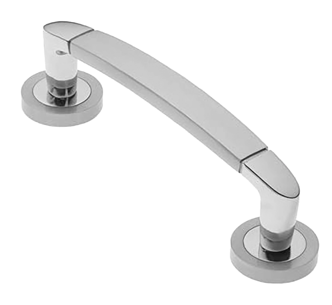Ручка-скоба дверная SAIL PH CSA/CRO на круглой розетке, цвет матовый хром/хром, латунь фото купить в Ижевске