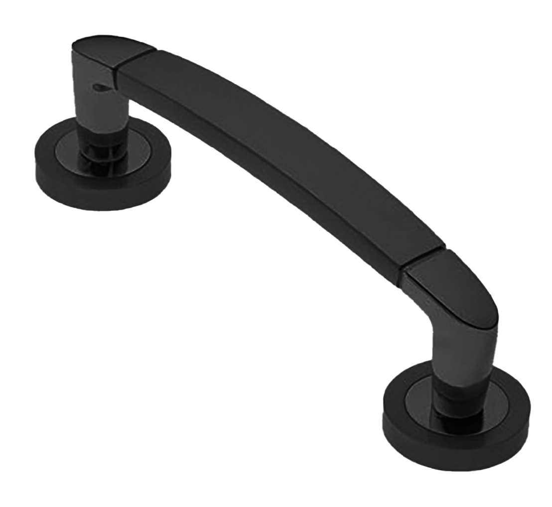 Ручка-скоба дверная SAIL PH NERO на круглой розетке, цвет черный, латунь фото купить в Ижевске