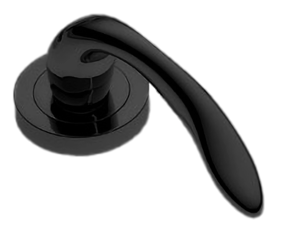 Ручка оконная LEON W1 NERO на прямоугольной розетке, цвет черный, латунь фото купить в Ижевске