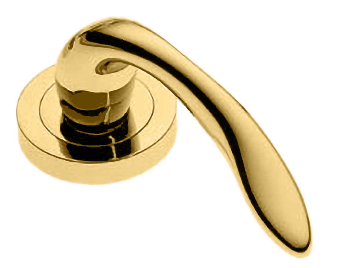 Ручка оконная LEON W1 OTL на прямоугольной розетке, цвет золото, латунь фото купить в Ижевске