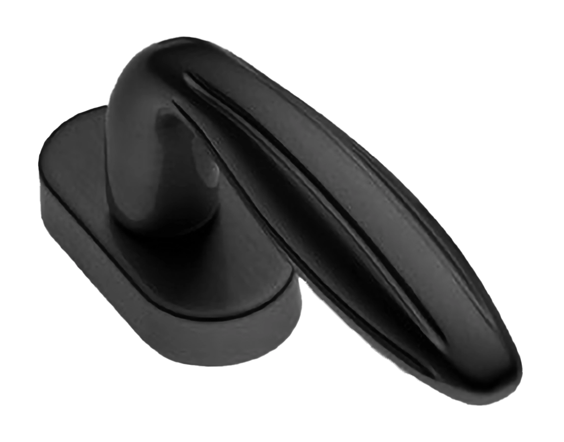 Ручка оконная BUD W1 NERO на прямоугольной розетке, цвет черный, латунь фото купить в Ижевске