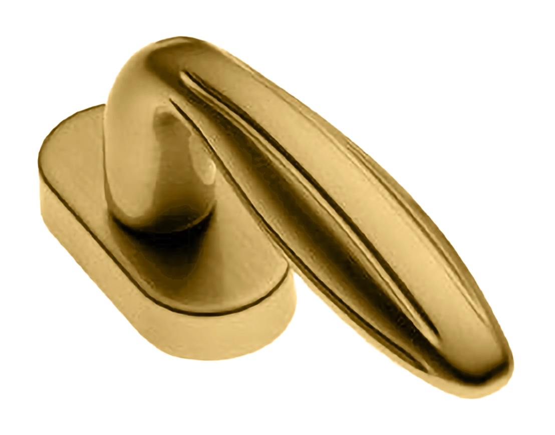 Ручка оконная BUD W1 OSA на прямоугольной розетке, цвет матовое золото, латунь фото купить в Ижевске