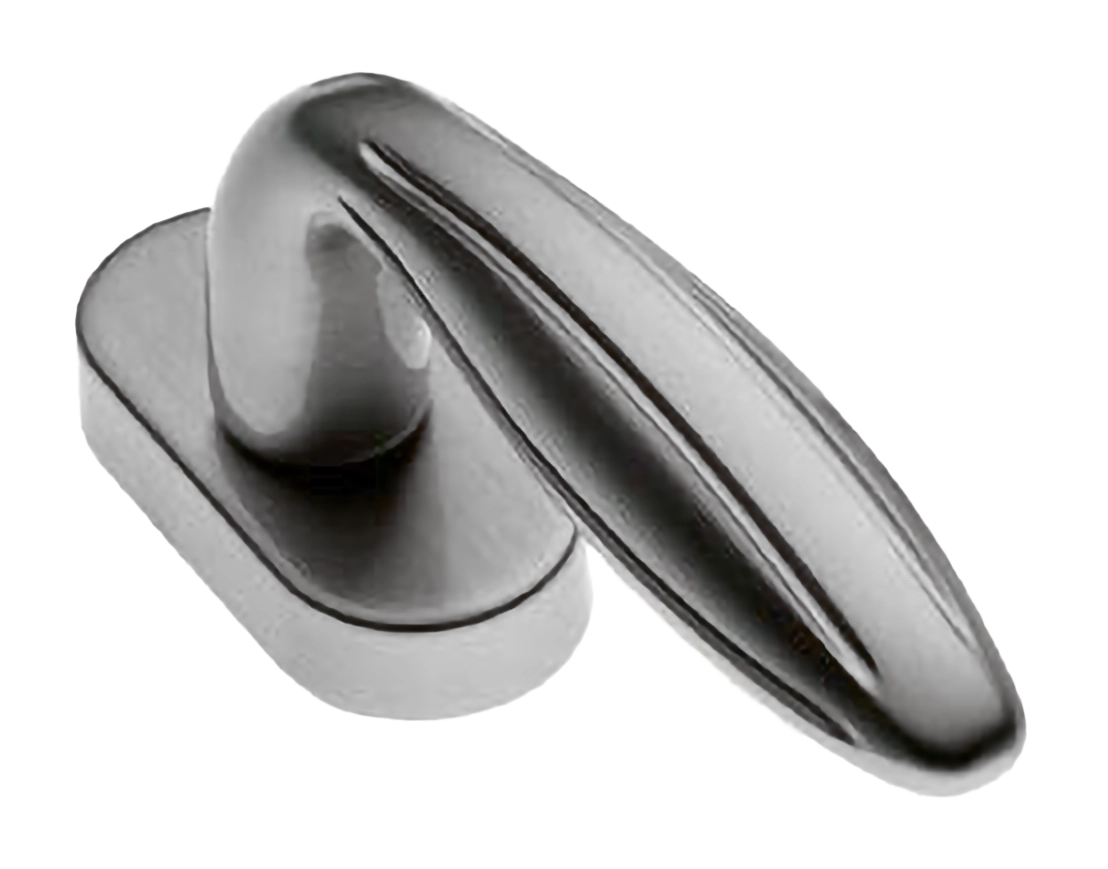 Ручка оконная BUD W1 CSA на прямоугольной розетке, цвет матовый хром, латунь фото купить в Ижевске