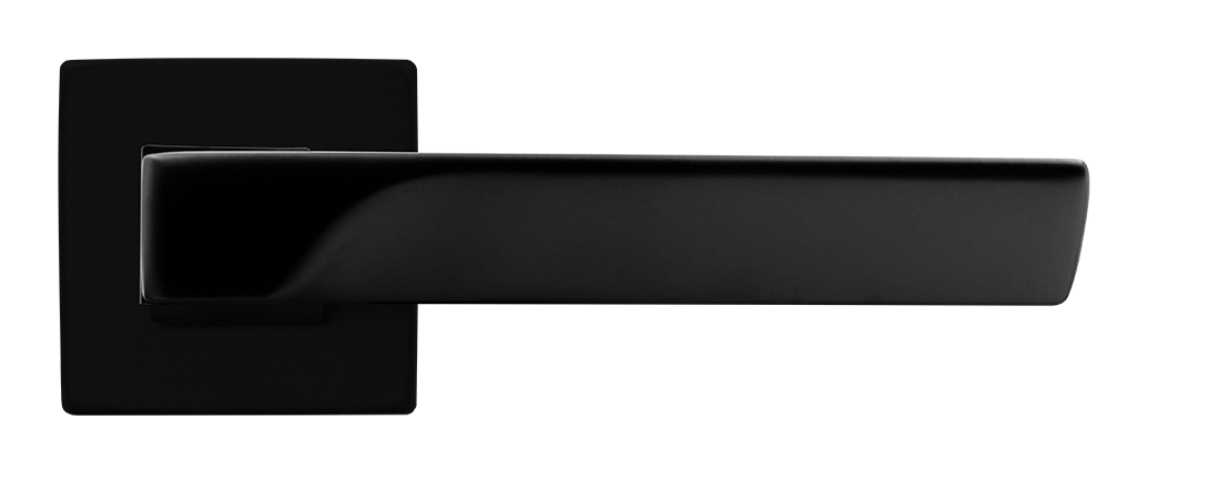 Ручка дверная FIORD S5 NERO-ST на квадратной розетке цвет черный soft-touch, ЦАМ фото купить в Ижевске