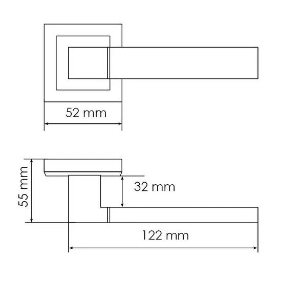 Комплект дверных ручек MH-28 BL-S + сантехническая завертка MH-WC-S BL + защёлка бесшумная 1895P BL + петли врезные универсальные MSN 100X70X2.5-4BB BL (2шт), цвет черный фото купить в Ижевске