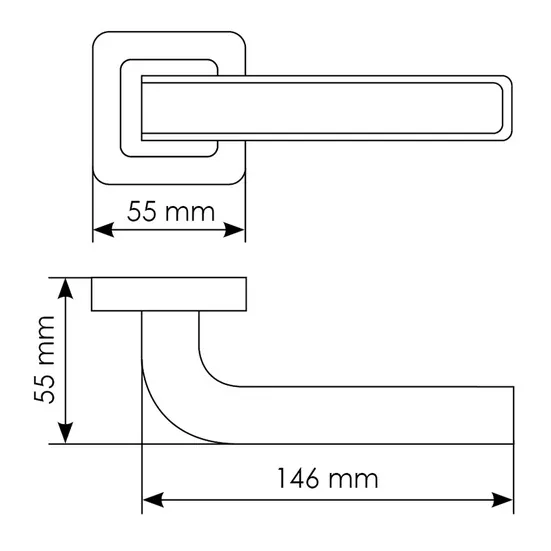 Комплект дверных ручек MH-46 SC/W-S55 + завертка сантехническая MH-WC-S55 SC/CP, цвет хром фото купить в Ижевске