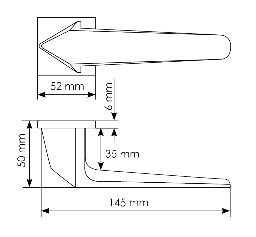Комплект дверных ручек MH-55-S6 BL + защёлка бесшумная M1895 BL + петли врезные универсальные MSN 100X70X2.5-4BB BL (2шт), цвет черный фото купить в Ижевске