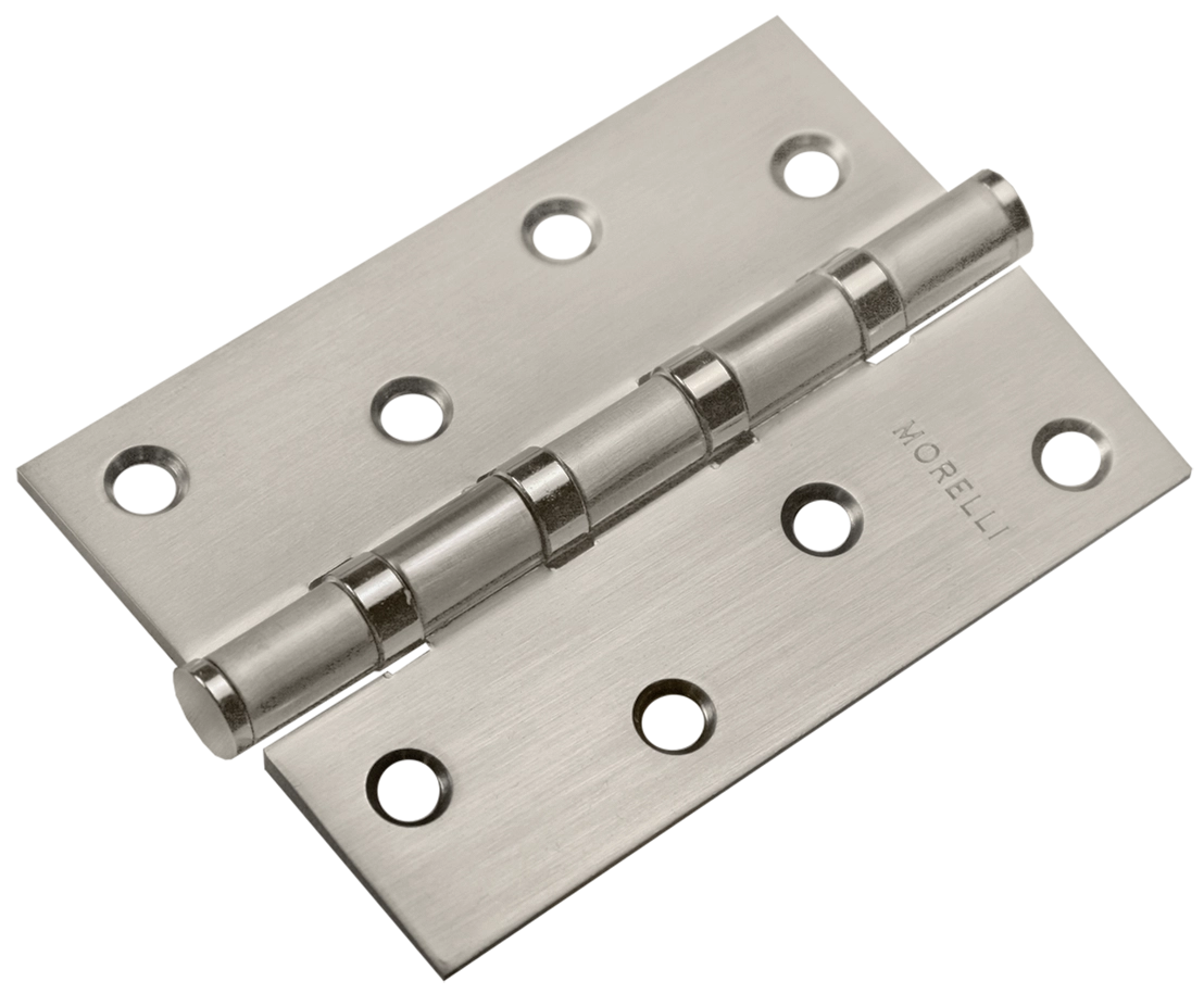 Петля карточная стальная MSN 100X70X2.5-4BB MSN универсальная с подшипником, врезная на круглой оси, цвет матовый сатинированный никель фото купить Ижевск