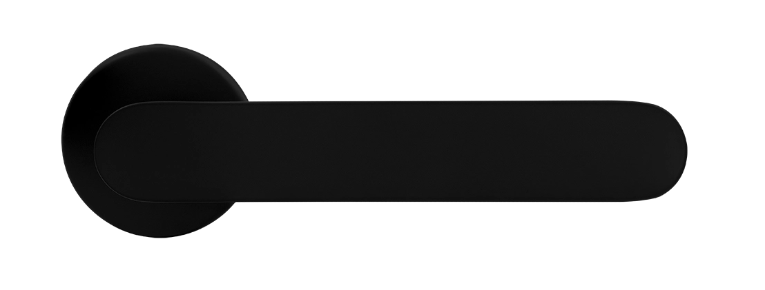 Ручка дверная LE BOAT R5 NERO-ST раздельная на круглой розетке, цвет черный soft-touch, латунь фото купить в Ижевске