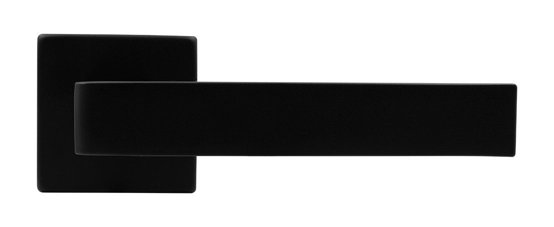 Ручка дверная HORIZONT S5 NERO-ST на квадратной розетке, цвет черный soft-touch, ЦАМ фото купить в Ижевске