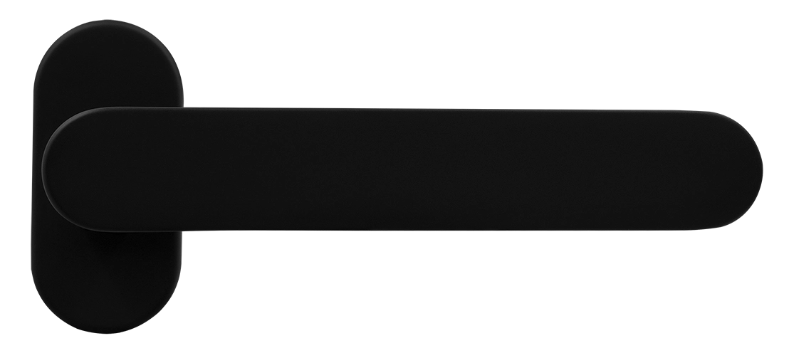 Ручка оконная LE BOAT W1 NERO-ST на прямоугольной розетке, цвет черный soft-touch, латунь фото купить Ижевск