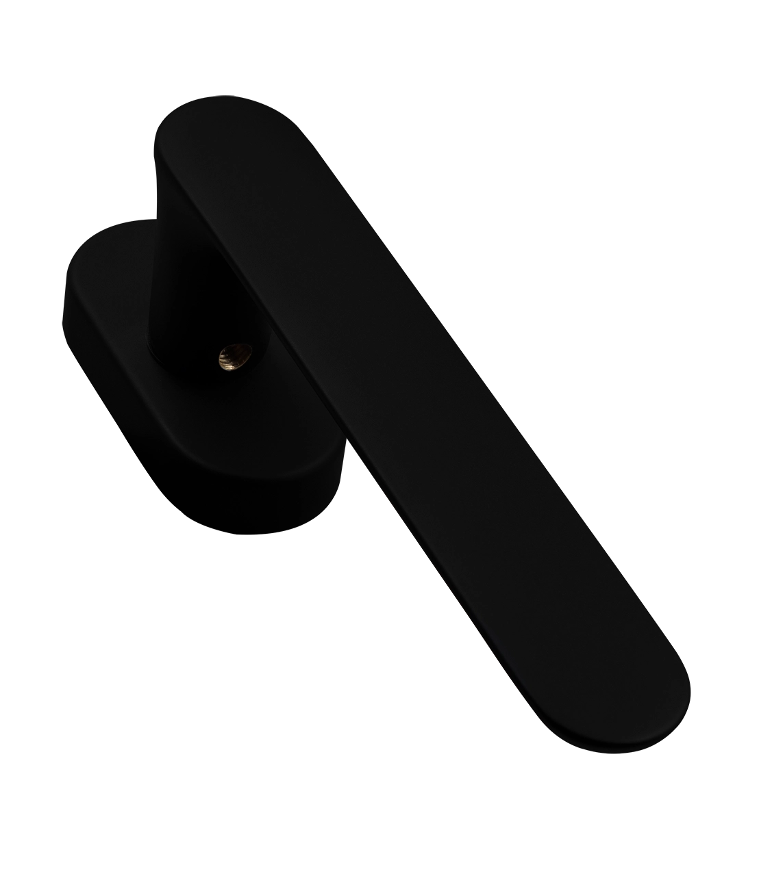 Ручка оконная LE BOAT W1 NERO-ST на прямоугольной розетке, цвет черный soft-touch, латунь фото фурнитура Ижевск