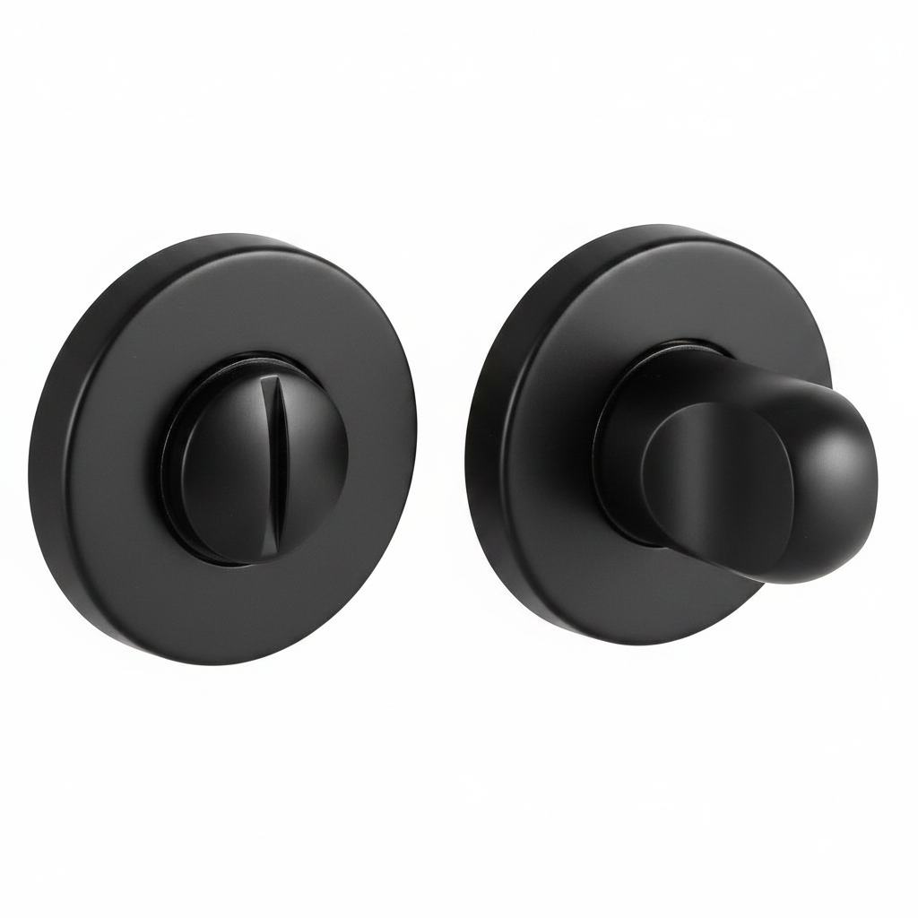 Завертка сантехническая LUX-WC-R3-E NERO-ST на круглой розетке цвет черный soft-touch, ЦАМ фото купить Ижевск