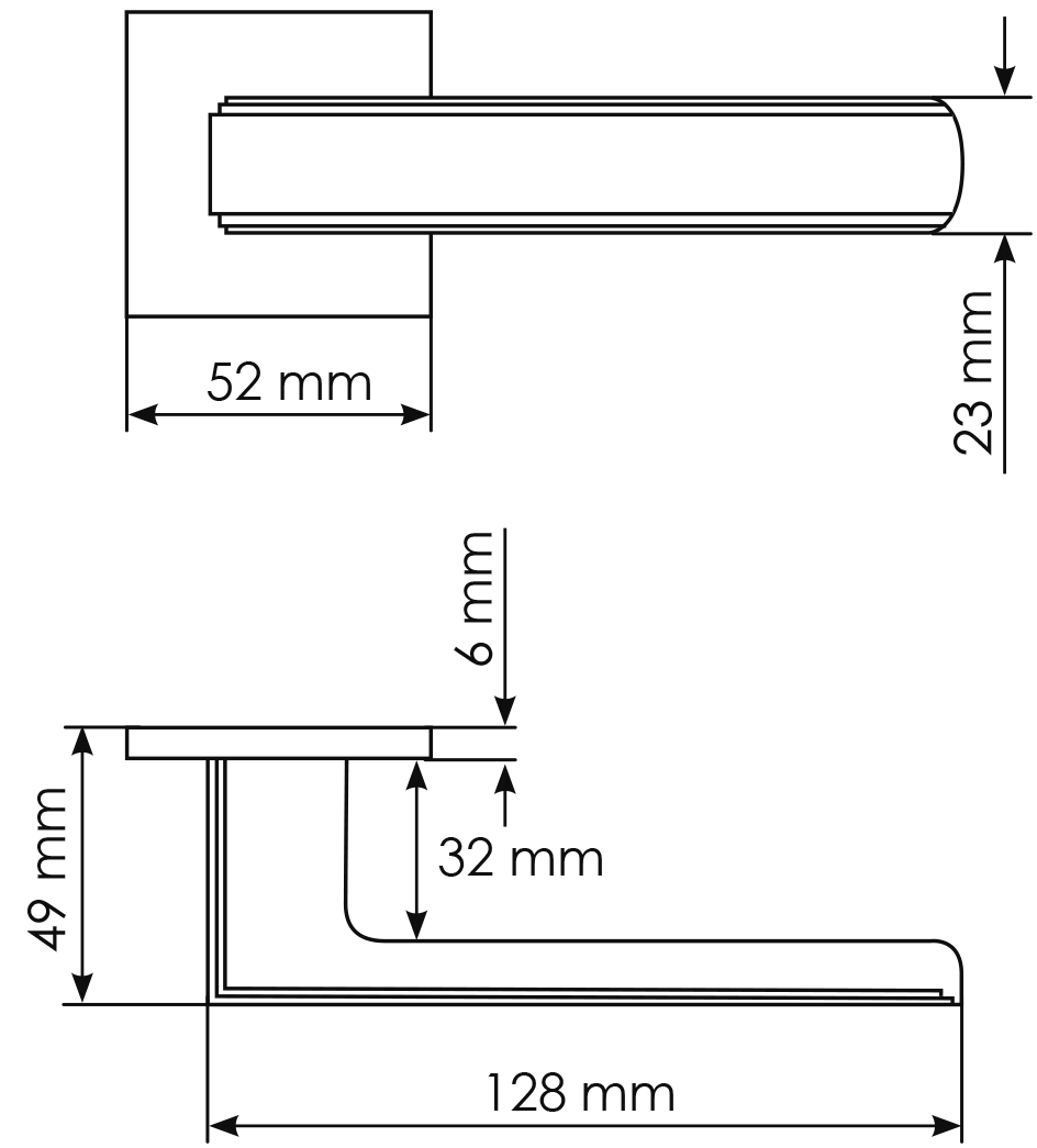 Ручка дверная MH-64-S6 ASC STEPS на квадратной розетке 6 мм, цвет анодированный матовый хром фото фурнитура Ижевск