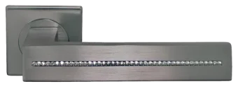 Ручка дверная DIADEMA S1 NIN раздельная на квадратной розетке, цвет черный никель, латунь