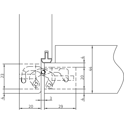 HH-19 B, скрытая петля, цвет - черный фото фурнитура Ижевск