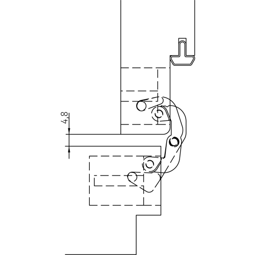 HH-19 B, скрытая петля, цвет - черный фото дверная фурнитура Ижевск