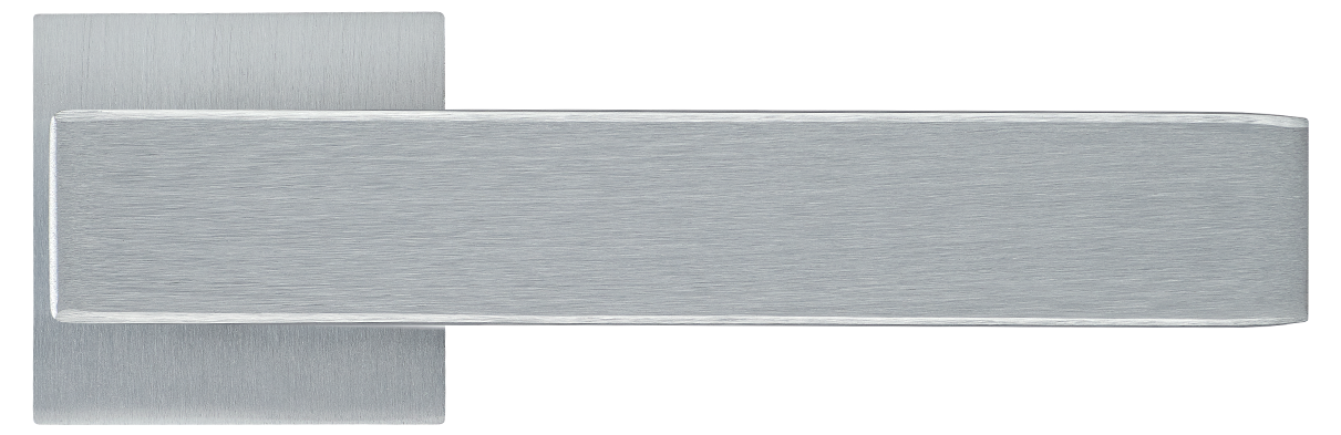 LOT ручка дверная  на квадратной розетке 6 мм, MH-56-S6 SSC, цвет - супер матовый хром фото купить в Ижевске