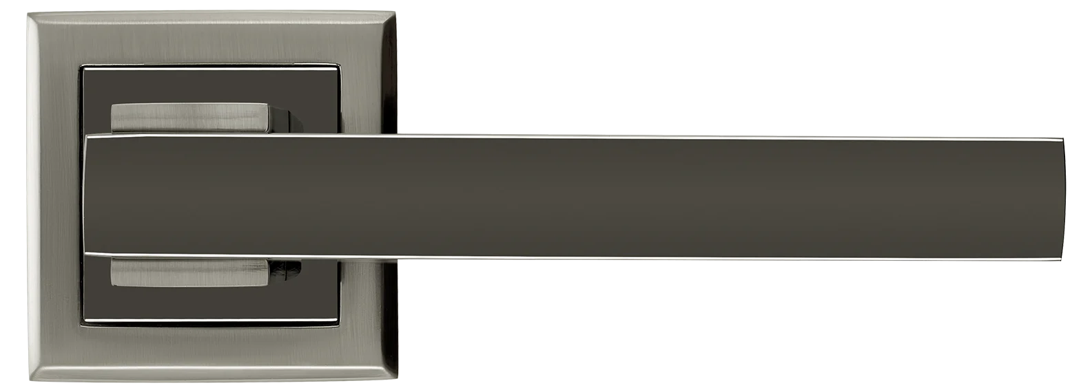 PIQUADRO, ручка дверная MH-37 SN/BN-S, на квадратной накладке, цвет - бел. никель/черн. никель фото купить в Ижевске