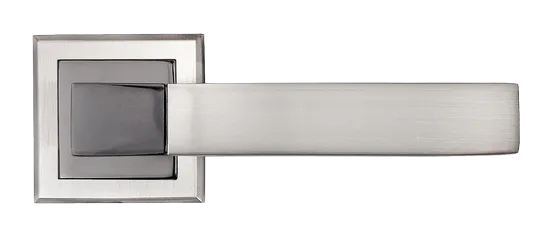 FUKOKU, ручка дверная MH-28 SN/BN-S, на квадратной накладке, цвет - бел. никель/черн. никель фото купить в Ижевске