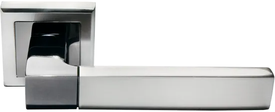 FUKOKU, ручка дверная MH-28 SN/BN-S, на квадратной накладке, цвет - бел. никель/черн. никель фото купить Ижевск