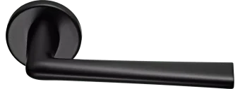 Ручка дверная THE FORCE R5 NERO раздельная на круглой розетке 7 мм, цвет черный, ЦАМ