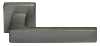 Ручка дверная HORIZONT-SQ ANT раздельная на квадратной розетке 7 мм, цвет антрацит, ЦАМ
