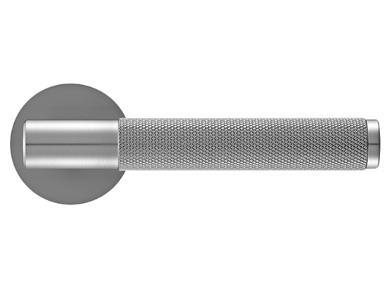 Ручка дверная AZRIELI, на круглой розетке 6 мм, MH-57-R6T MSC, цвет - мат. сатинированный хром фото купить в Ижевске