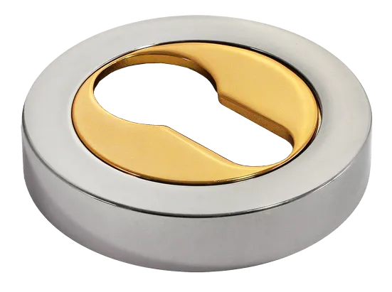 LUX-KH-R2 COT, накладка на евроцилиндр, цвет - глянцевый хром/золото фото купить Ижевск