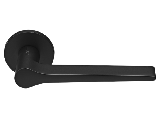 LAND ручка дверная  на круглой розетке 6 мм, MH-60-R6 BL, цвет - чёрный фото купить Ижевск
