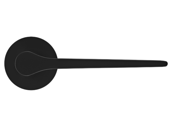 LAND ручка дверная  на круглой розетке 6 мм, MH-60-R6 BL, цвет - чёрный фото купить в Ижевске